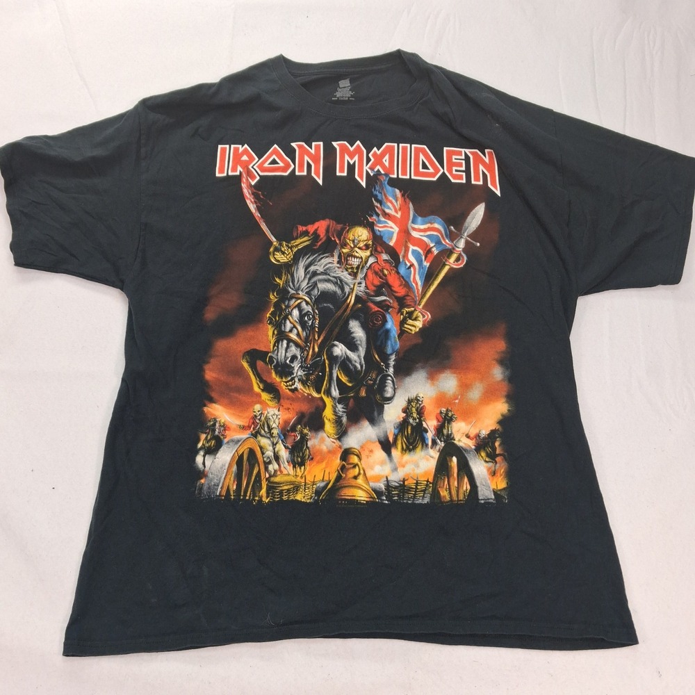 Hanes T-Shirt Mens 2XL Maiden England North American Tour 2012 Black EUC